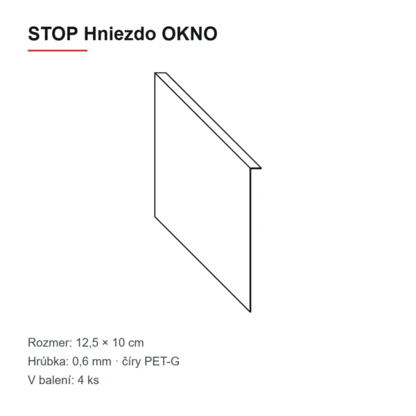 STOP Hniezdo OKNO – nákres a rozmery 12,5 × 10 cm